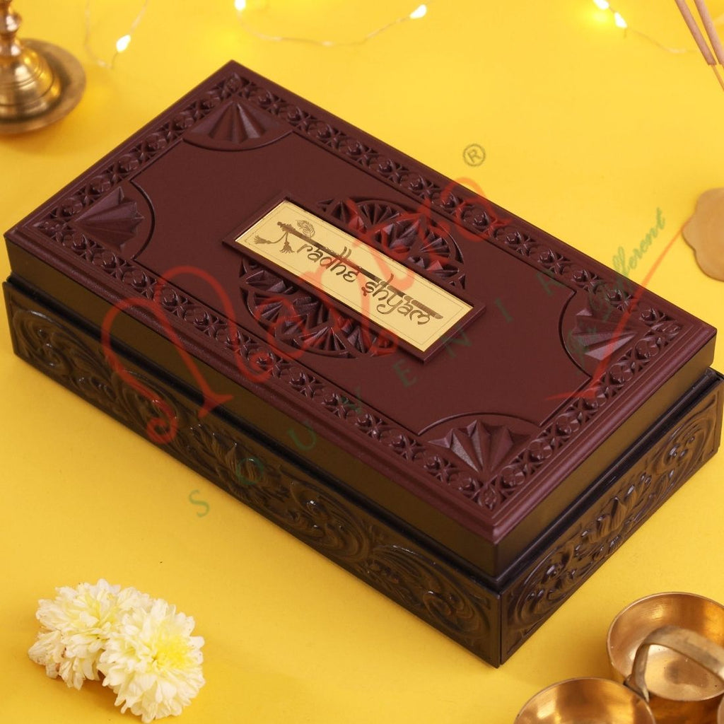 Radha Krishna Charan Paduka Yugal Sarkar Premium Gift Corporate Box – Maha-Mantra Edition