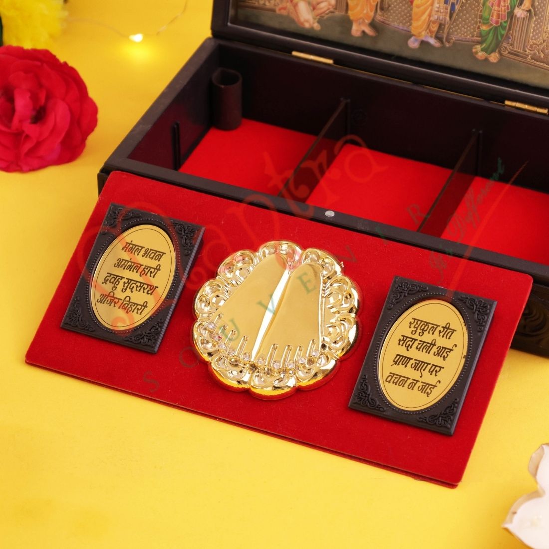 Sovereign 3D Ram Darbar Premium Corporate Gift Box – Charan Paduka & Raghukul Heritage Mantras