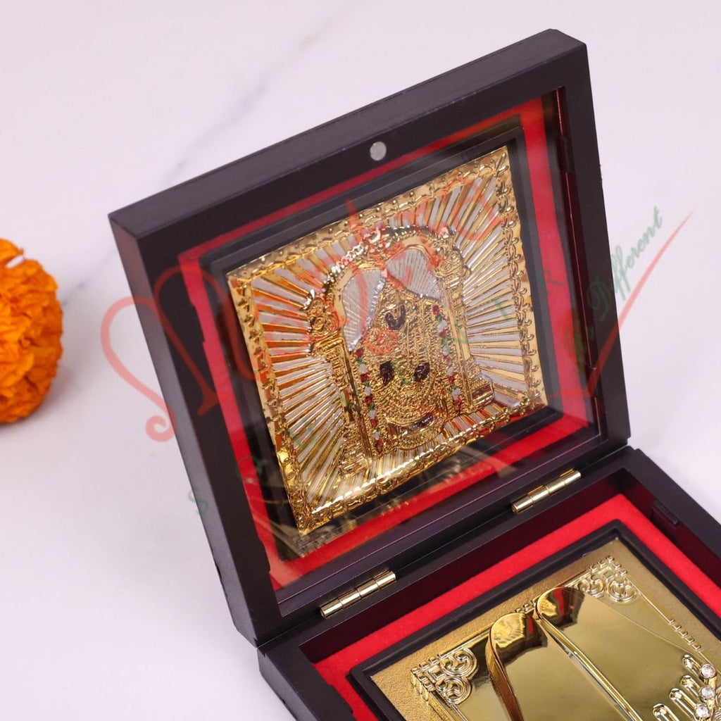 Gold Plated Lord Tirupati Balaji Charan Paduka in Premium  Box – Divine Spiritual Gift & Home Mandir Decor