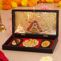 Deluxe Gold Plated Somnath Jyotirlinga 3D Frame Box – Premium ABS Polymer Mahadev Shivling Souvenir with Charan Paduka for Home Mandir & Office Decor