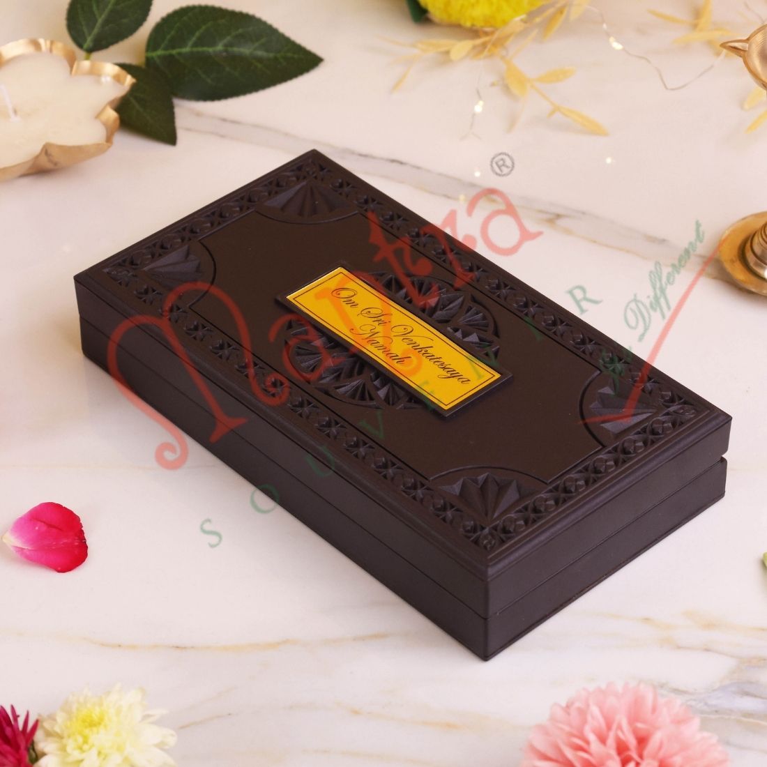 Deluxe 3D Vitthal Rukmini Charan Paduka Box – Mantras – Premium ABS Polymer Spiritual Gift for Home Mandir, Office & Car