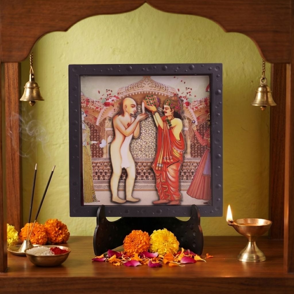 Classic 3D Varshitap Jain Photo Frame for Home Temple | Jain Religious Decorative Frame with Stand | Varshitap Parna Celebration Spiritual Wall Decor | Jain Gift Item for Home Office Prayer Room