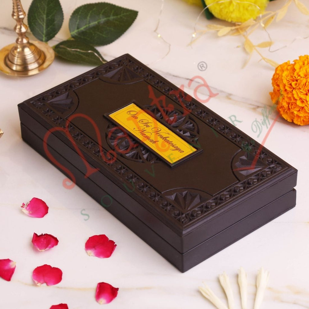 Deluxe 3D Tirupati Balaji & Lakshmi Devi Spiritual Gift Box with Gold Plated Vastu Tortoise – ABS Polymer Devotional Frame for Wealth, Prosperity & Success
