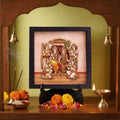 Classic 3D Ram Parivar Photo Frame for Home Decor | ABS Polymer Decorative Lord Ram Family Frame with Stand | Ram Darbar Religious Photo Frame for Pooja Room Mandir Decoration | Spiritual Gift Item