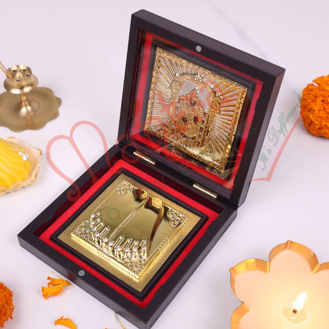Gold Plated Lord Tirupati Balaji Charan Paduka in Premium  Box – Divine Spiritual Gift & Home Mandir Decor