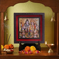Classic 3D Shiv Parivar Ji Photo Frame with Stand for Home Decor | Mahadev Parvati Ganesh Kartikeya Divine Family Frame | Premium Deity Photo Frame for Pooja Room Temple Office Desk Decoration | Religious Spiritual Gift Item