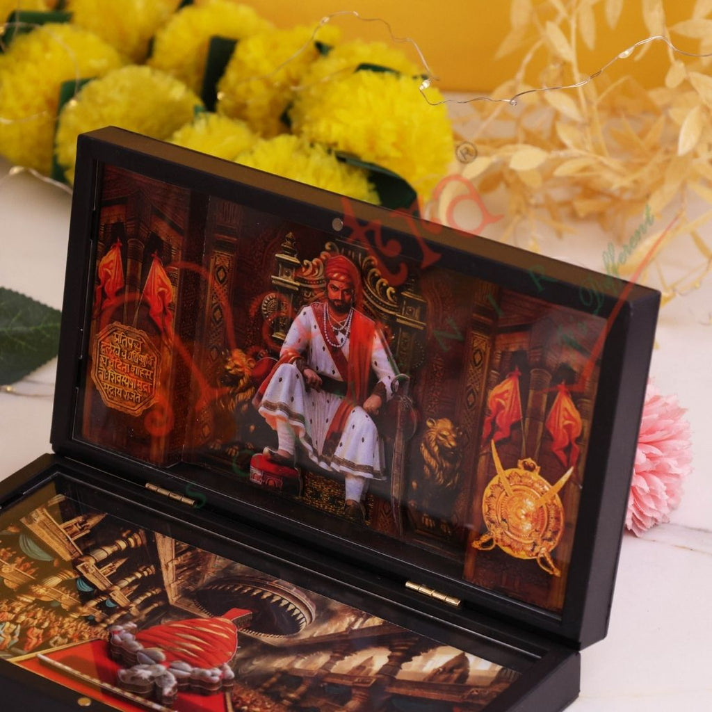 Humsafar Chhatrapati Shivaji Maharaj 3D Luxury Frame Box - ABS Polymer Decorative Spiritual Gift Box for Home & Office