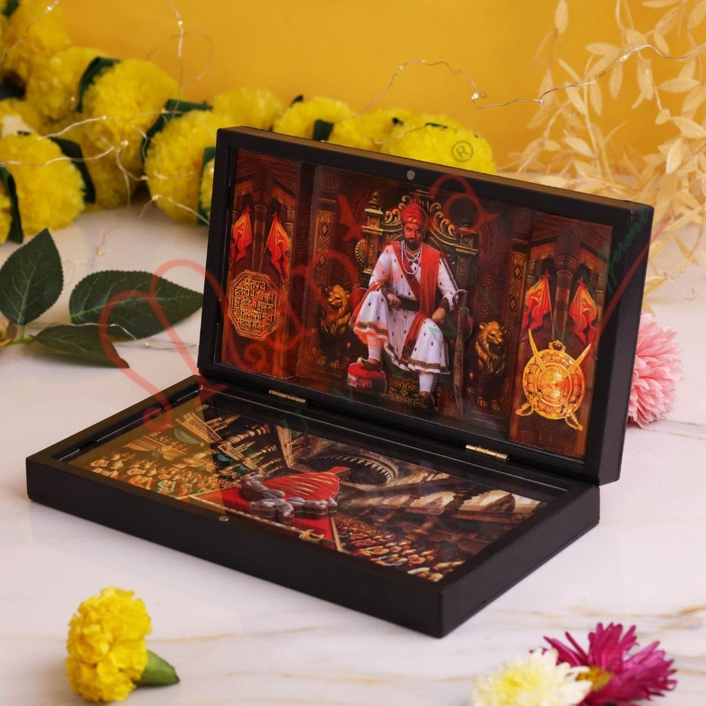 Humsafar Chhatrapati Shivaji Maharaj 3D Luxury Frame Box - ABS Polymer Decorative Spiritual Gift Box for Home & Office