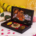 Mata Vaishno Devi 3D Darshan Charan Paduka Frame Box - Premium ABS Polymer Devotional Gift Set for Home Temple & Blessings