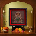 Classic 3D Kanchi Kamakshi Deity Photo Frame with Stand | Goddess Kamakshi Amman Religious Photo Frame for Home Temple Pooja Room Decor | Divine Hindu Goddess Devotional Frame for Office Desk Spiritual Gift