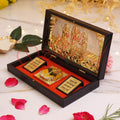 HUMSAFAR Gold Plated Ram Darbar Charan Paduka Plated Idol ABS Polymer Box - Sacred Ram Darbar Frame with Mangal Bhavan Mantra - Divine Spiritual Gift & Pooja Decor
