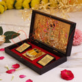 Gold Plated Shrinathji Charan Paduka Box – Premium ABS Polymer Nathdwara Shrinath Ji Idol for Home Mandir & Office – Divine Blessing Gift & Spiritual Decor