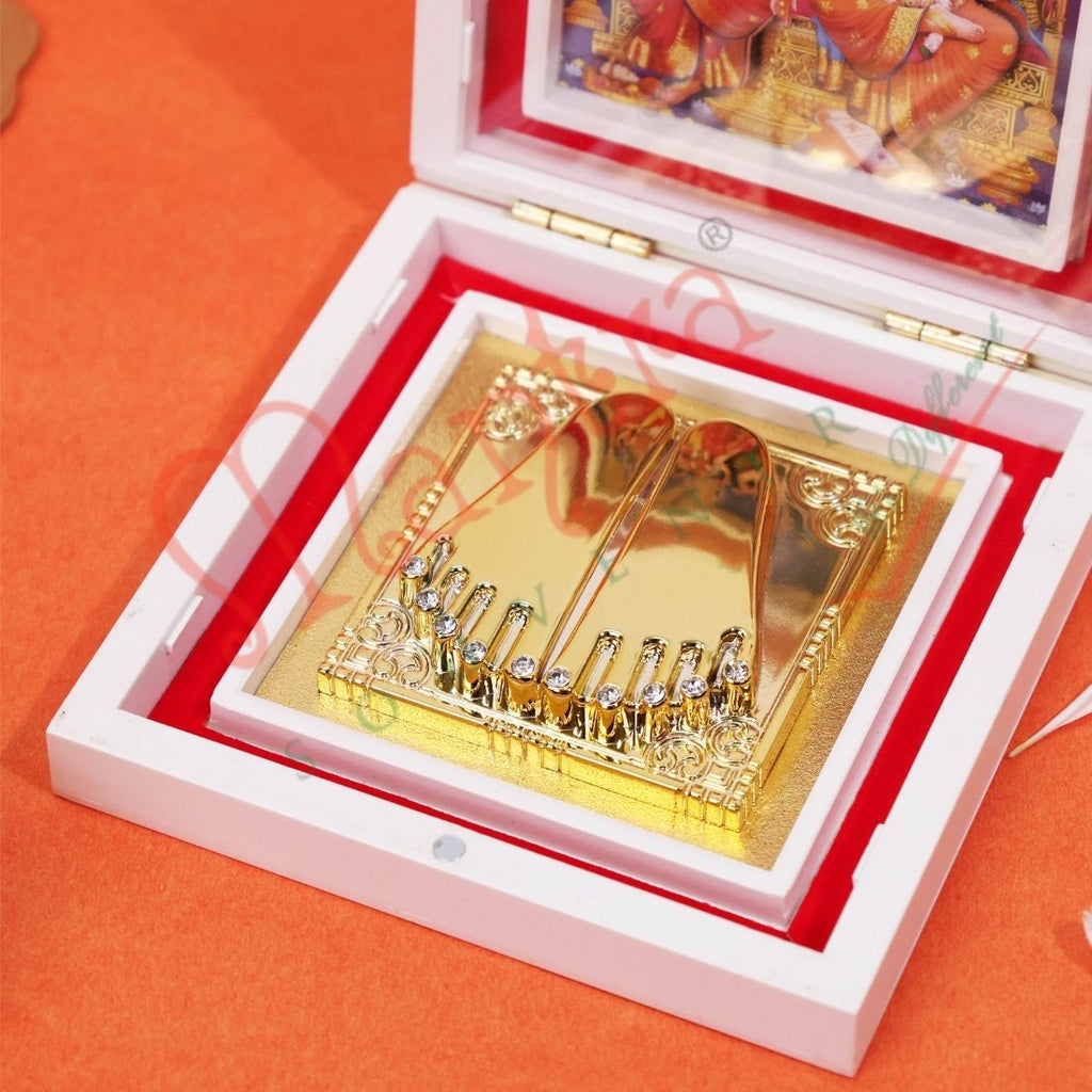 M. Yantram Premium 3D Laxmi Ganesh Charan Paduka Box - Spiritual Gift Set for Home Pooja & Diwali Gifting