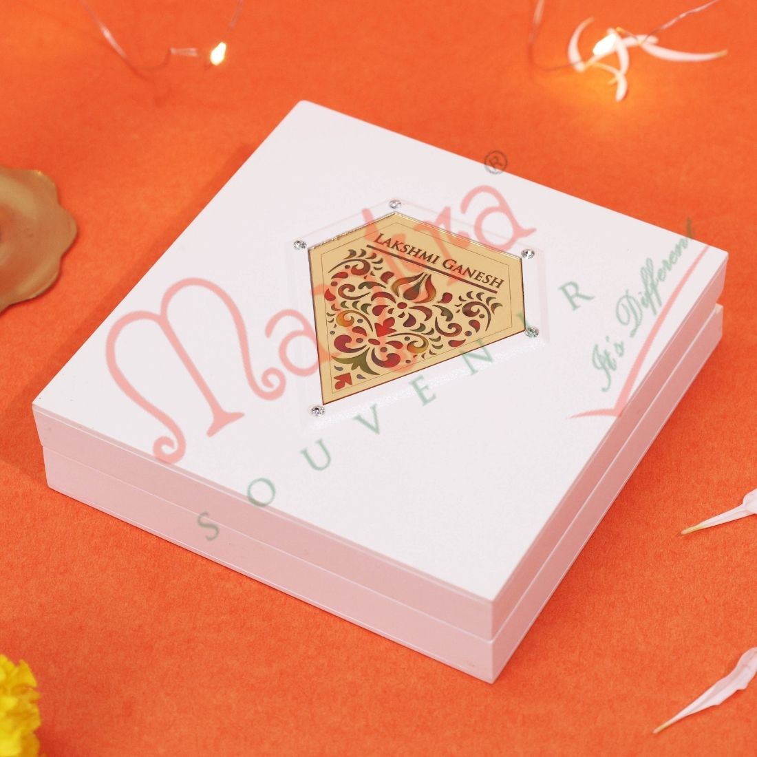 M. Yantram Premium 3D Laxmi Ganesh Charan Paduka Box - Spiritual Gift Set for Home Pooja & Diwali Gifting