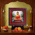 Classic 3D Gautam Buddha Photo Frame for Home Decor | ABS Polymer Decorative Buddha Frame with Stand | Lord Buddha Religious & Spiritual Photo Frame for Meditation Room Pooja Room Decoration | Peaceful Gift Item