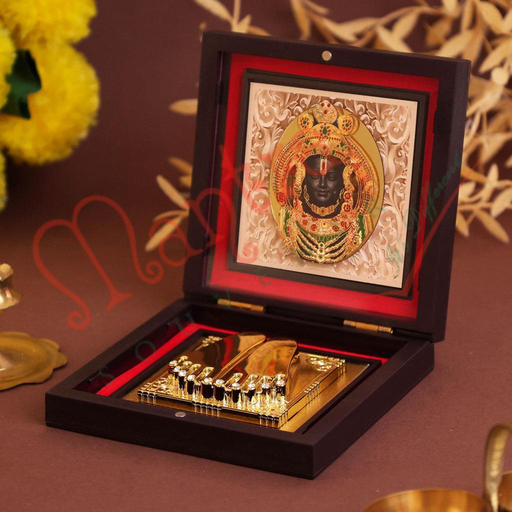 Yantram 3D Ram Lalla Charan Paduka with Frame | ABS Polymer | Auspicious Shri Ram Puja & Home Temple Decor