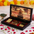 3D Gold Plated Digambar Bhagwan Charan Paduka Frame Box – Premium ABS Polymer Jain Tirth Souvenir – Divine Digambar Monk Blessing Gift for Home Mandir & Office