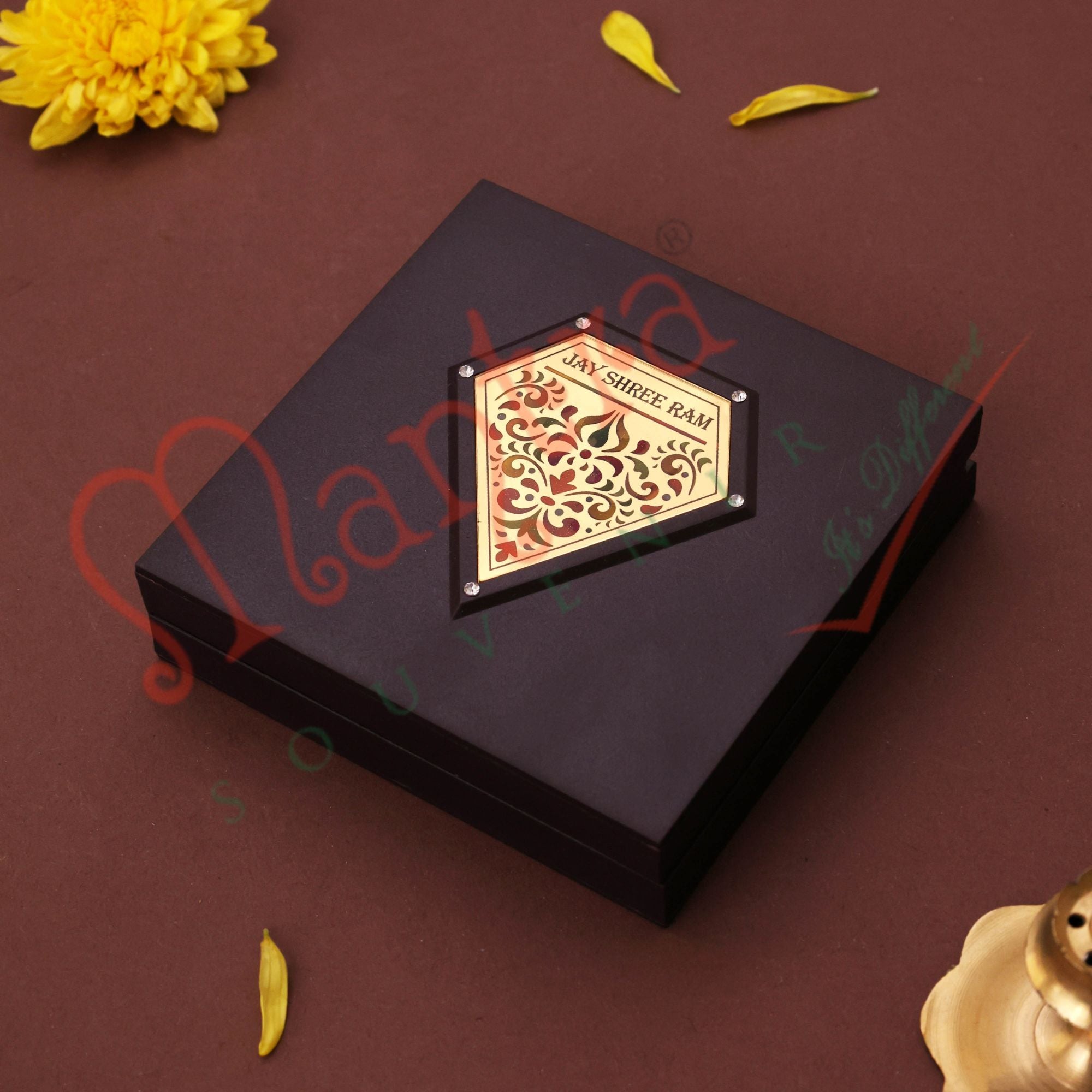 Yantram 3D Ram Lalla Charan Paduka with Frame | ABS Polymer | Auspicious Shri Ram Puja & Home Temple Decor
