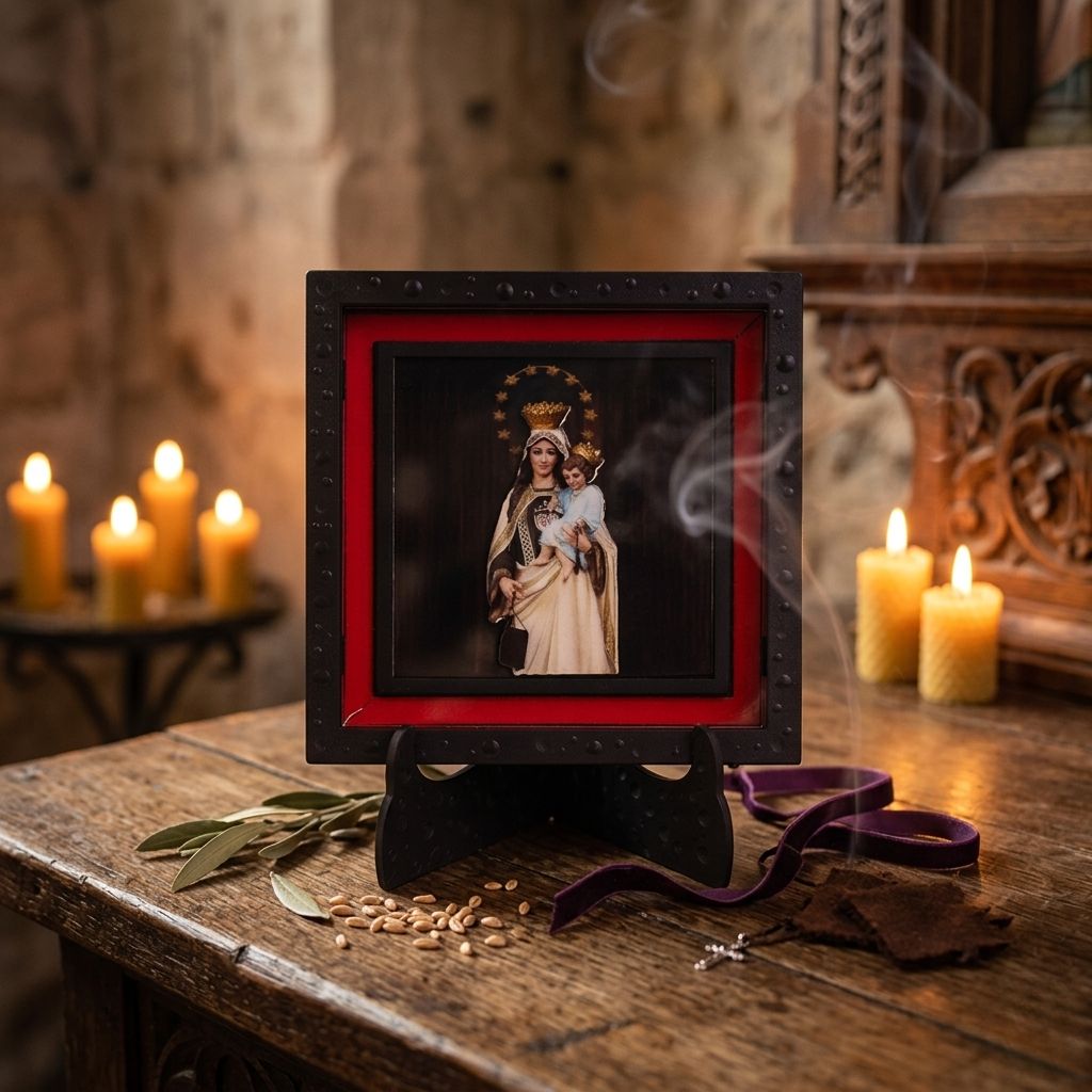 Classic 3D Mother Mary Deity Photo Frame for Home Decor | Blessed Virgin Mary Religious Photo Frame | ABS Polymer Christian Prayer Frame for Home Church Decoration Spiritual Gift