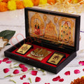 Gold Plated Gopu Ram Balaji Charan Paduka Frame Box – Premium ABS Polymer Tirupati Venkateswara Souvenir – Divine Tirumala Temple Blessing Gift for Home & Office