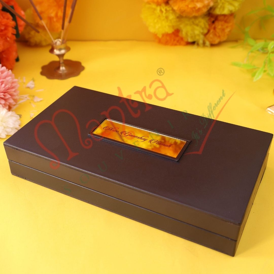 Premium 3D Lalbaugcha Raja Ganesha Charan Paduka Box – Durable ABS Polymer Spiritual Frame for Home Mandir, Office Desk & Auspicious Gifting