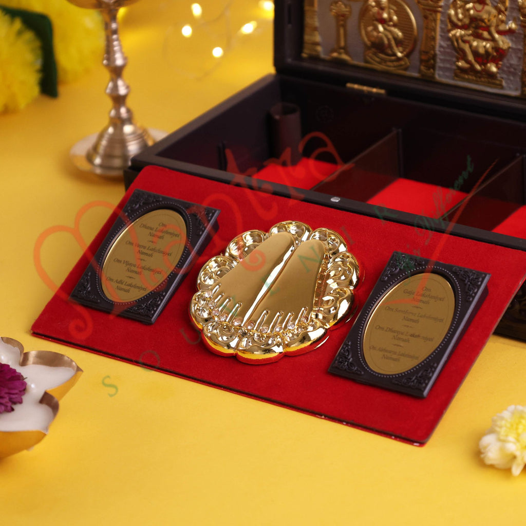 Ashta Lakshmi Premium Corporate Gift Box – Gold-Plated Charan Paduka & Eight Manifestations of Wealth