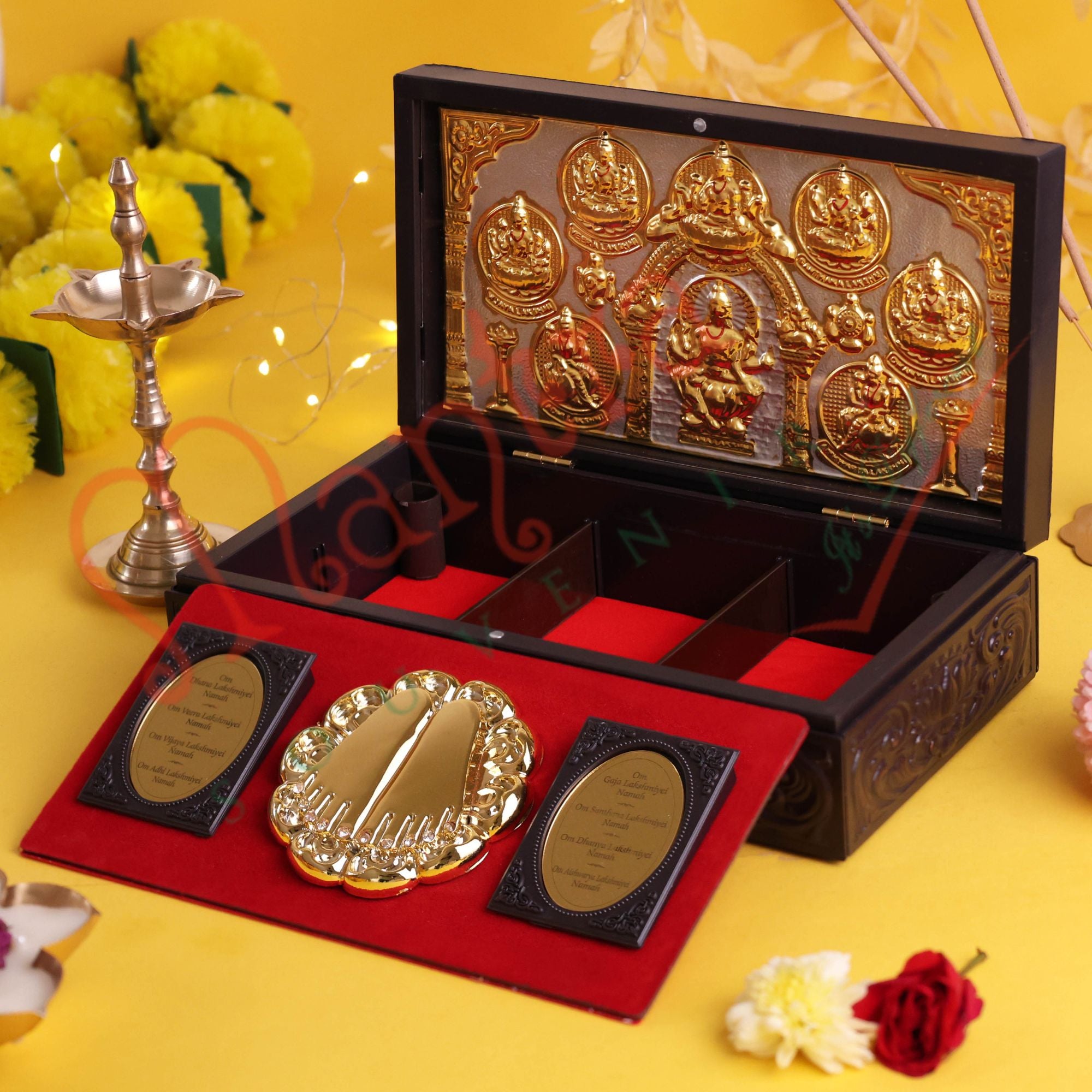 Ashta Lakshmi Premium Corporate Gift Box – Gold-Plated Charan Paduka & Eight Manifestations of Wealth