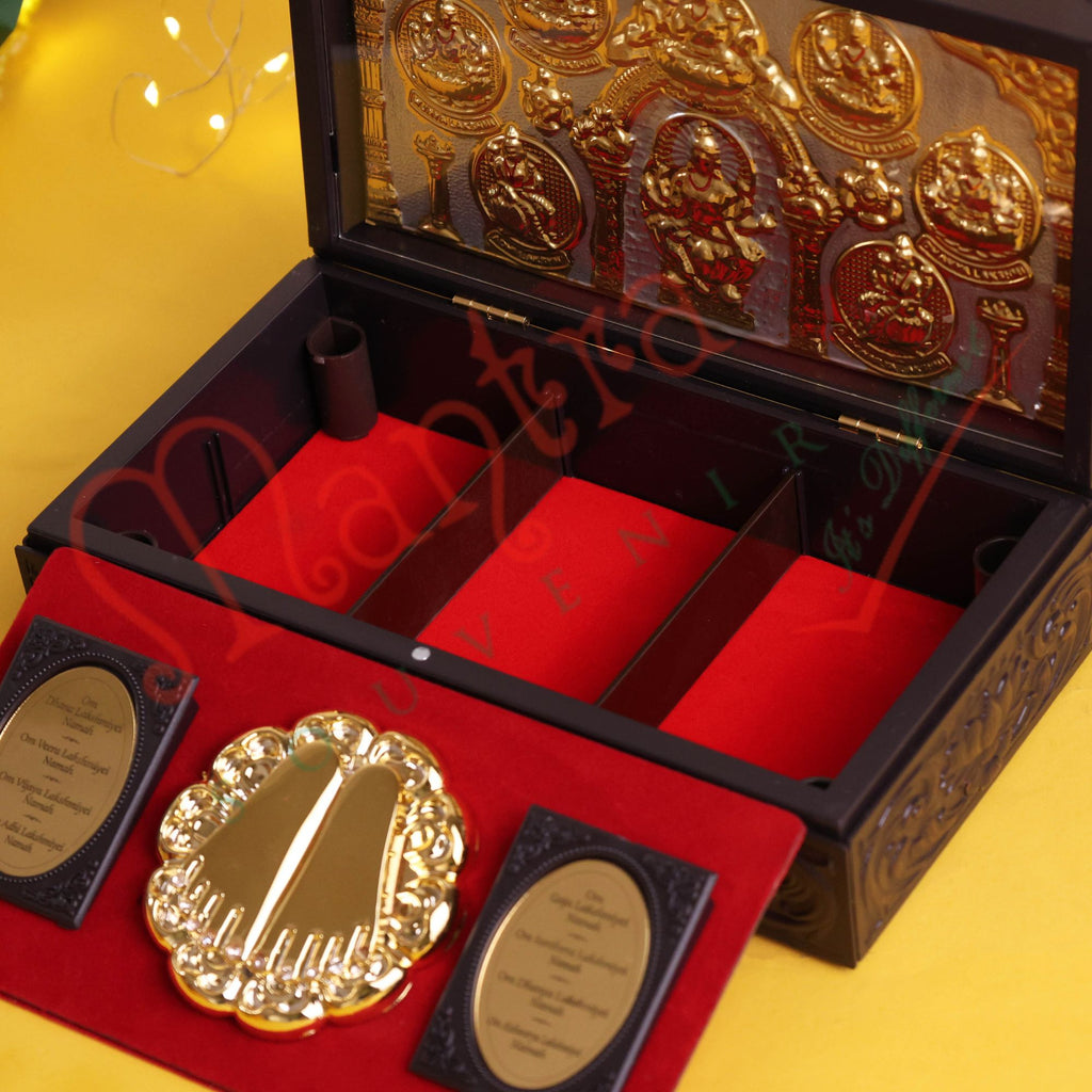 Ashta Lakshmi Premium Corporate Gift Box – Gold-Plated Charan Paduka & Eight Manifestations of Wealth