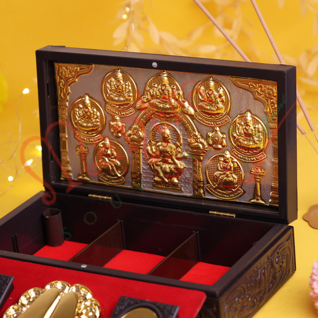 Ashta Lakshmi Premium Corporate Gift Box – Gold-Plated Charan Paduka & Eight Manifestations of Wealth