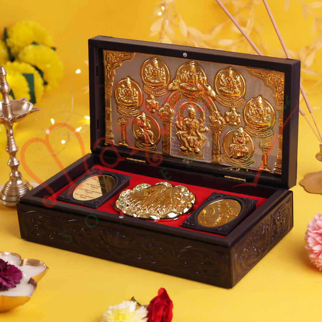 Ashta Lakshmi Premium Corporate Gift Box – Gold-Plated Charan Paduka & Eight Manifestations of Wealth