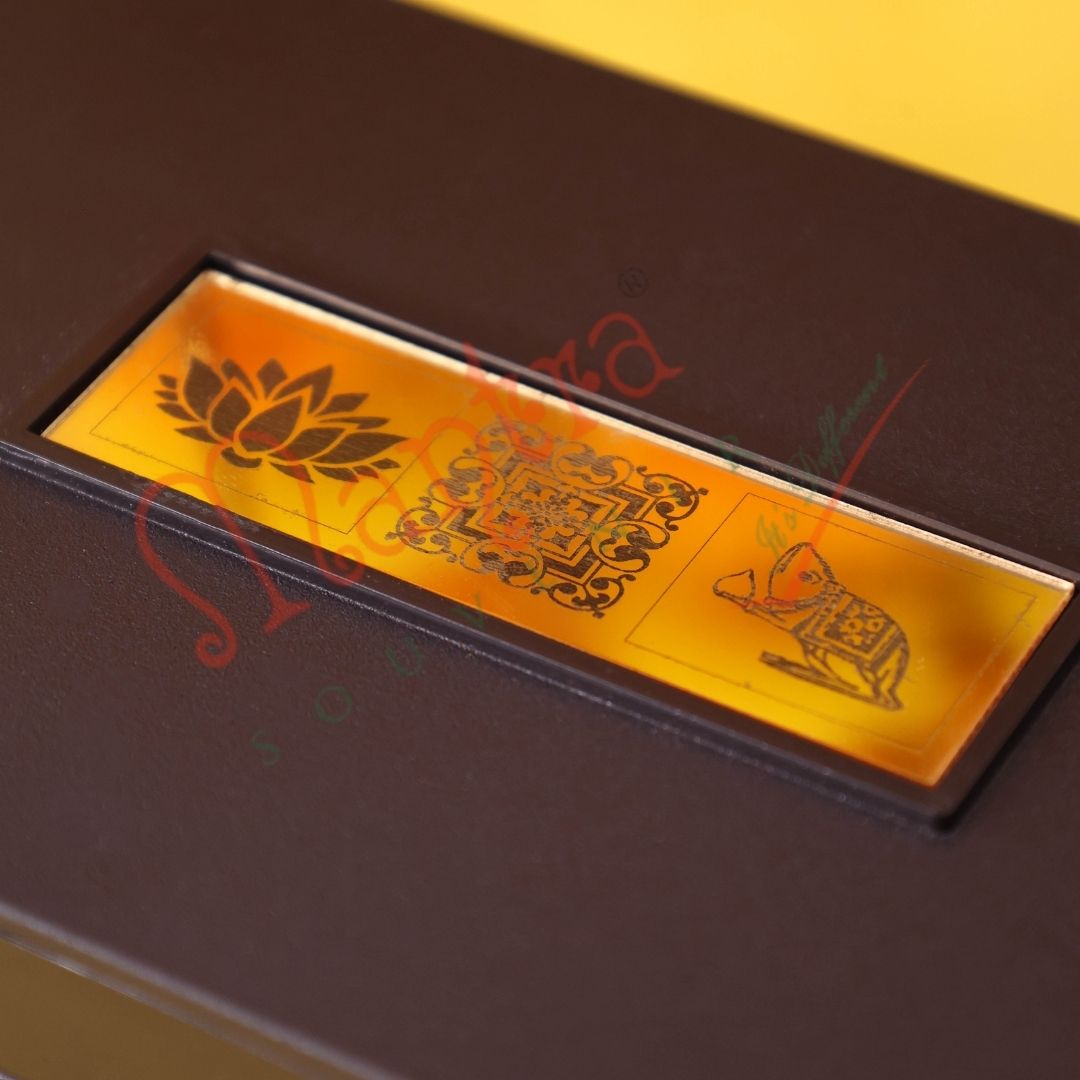 Premium 3D Laxmi Ganesh Charan Paduka Box – Durable ABS Polymer Spiritual Frame with Yantras for Wealth, Home Mandir & Auspicious Gifting