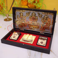 Premium Gold Plated Laxmi Ganesh Saraswati Charan Paduka Box – Durable ABS Polymer Spiritual Frame for Wealth, Wisdom & Auspicious Gifting