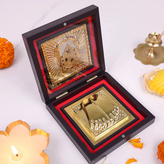 Balaji Charan Paduka with Balaji Idol in Elegant Brown Box | Spiritual Gift
