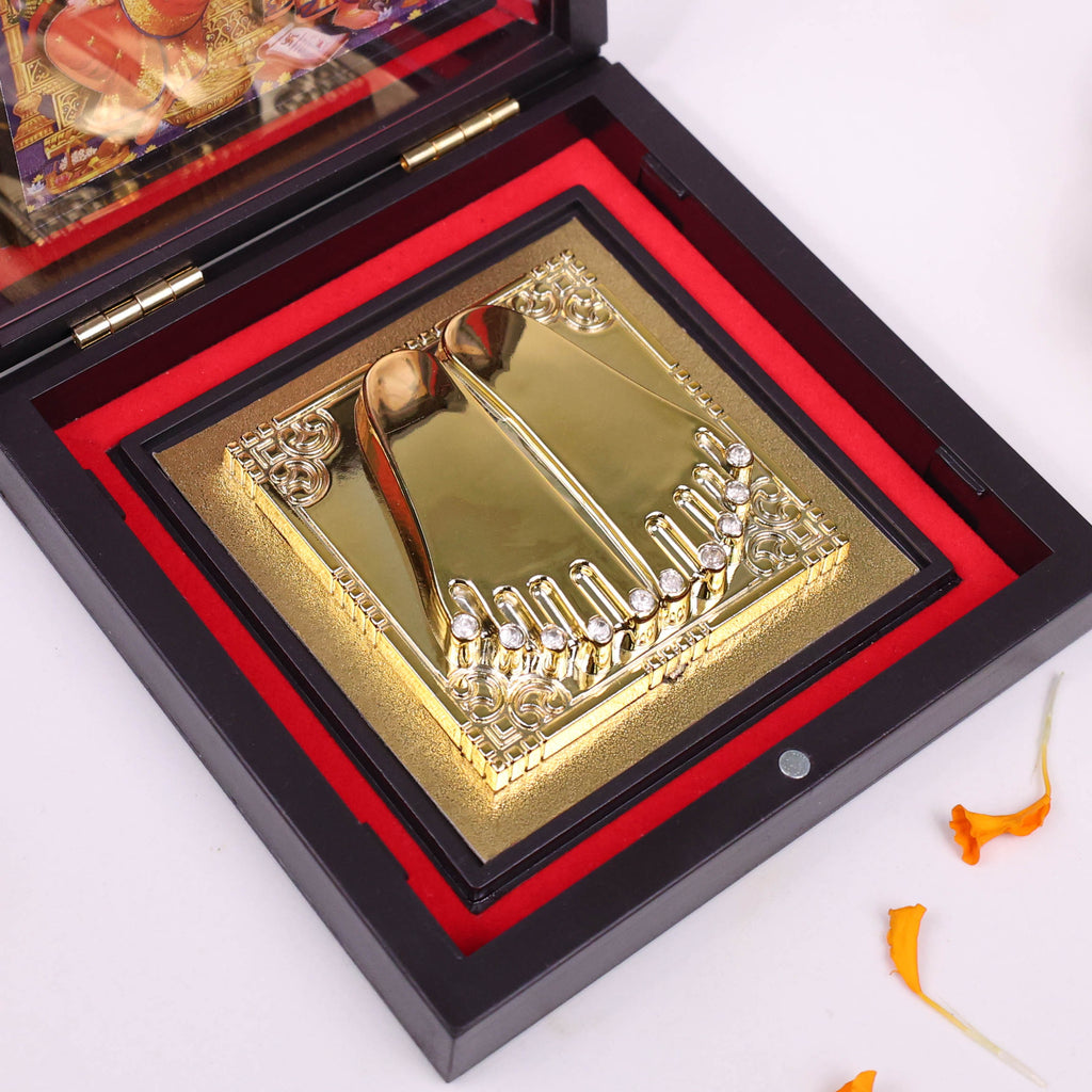 Yantram 3D Lakshmi Ganesh Idol with Charan Paduka | Spiritual Home Temple & Gift Item