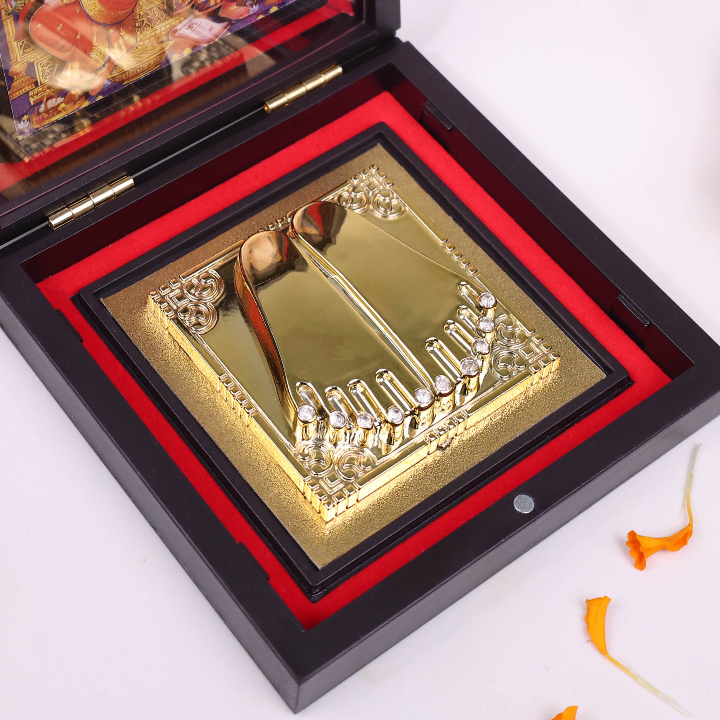 Yantram 3D Lakshmi Ganesh Idol with Charan Paduka | Spiritual Home Temple & Gift Item