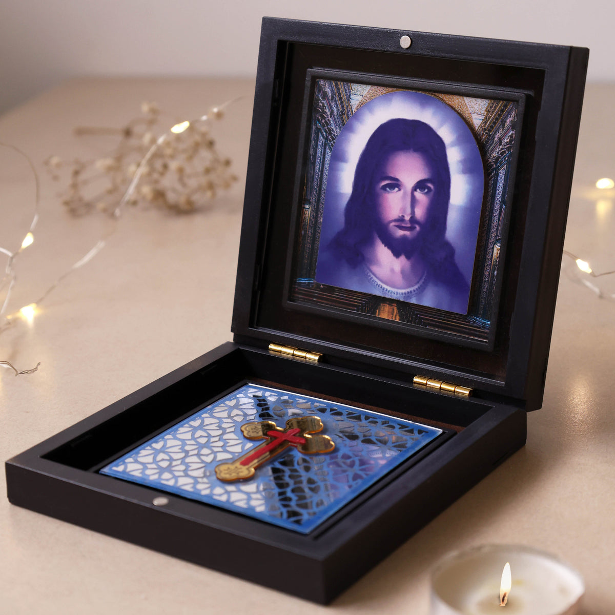 Divine 3D Jesus Christ Sacred Heart Frame Box – Premium Gold-Accented ...
