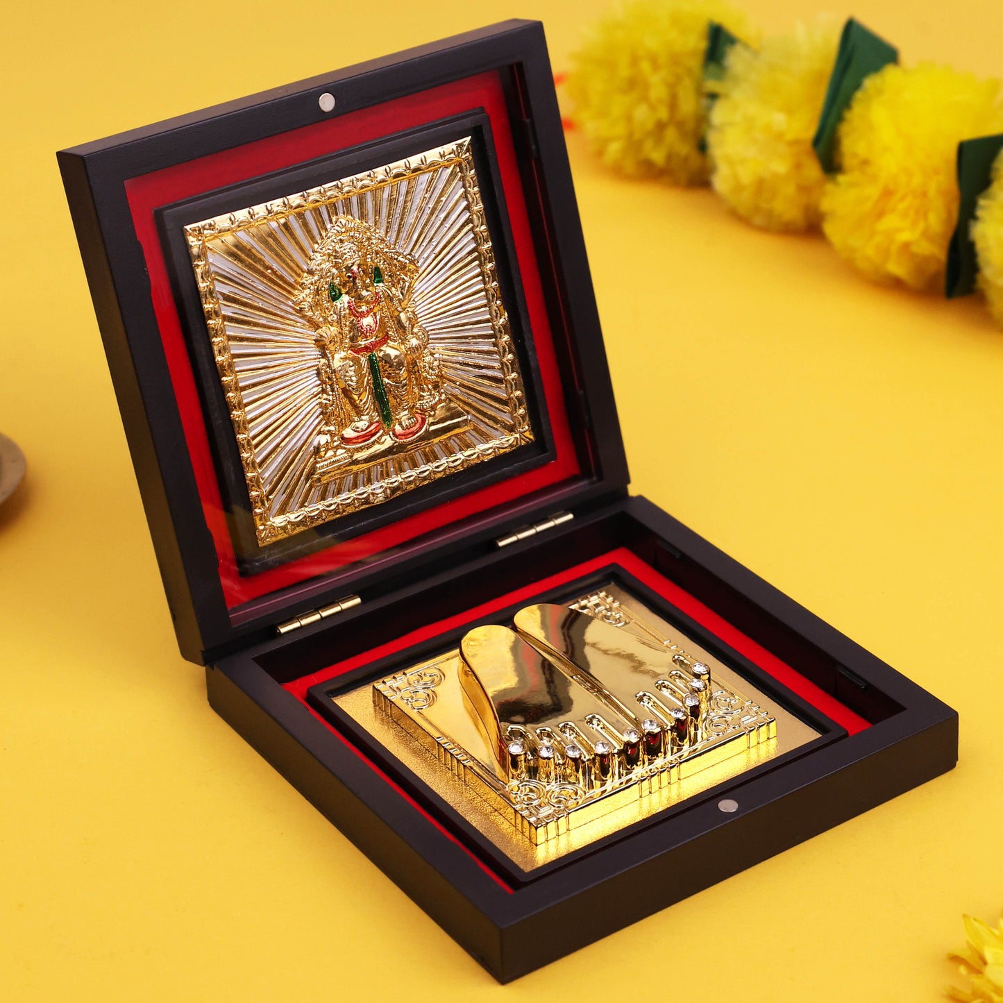 Ganesha Charan Paduka Box – Auspicious Vighnaharta Idol for Success, Protection & Luxury Gifting