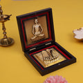 Premium Shrimad Rajchandra Mission Gold-Plated Charan Paduka in Velvet Lined Box