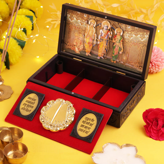 Sovereign 3D Ram Darbar Premium Corporate Gift Box – Charan Paduka & Raghukul Heritage Mantras