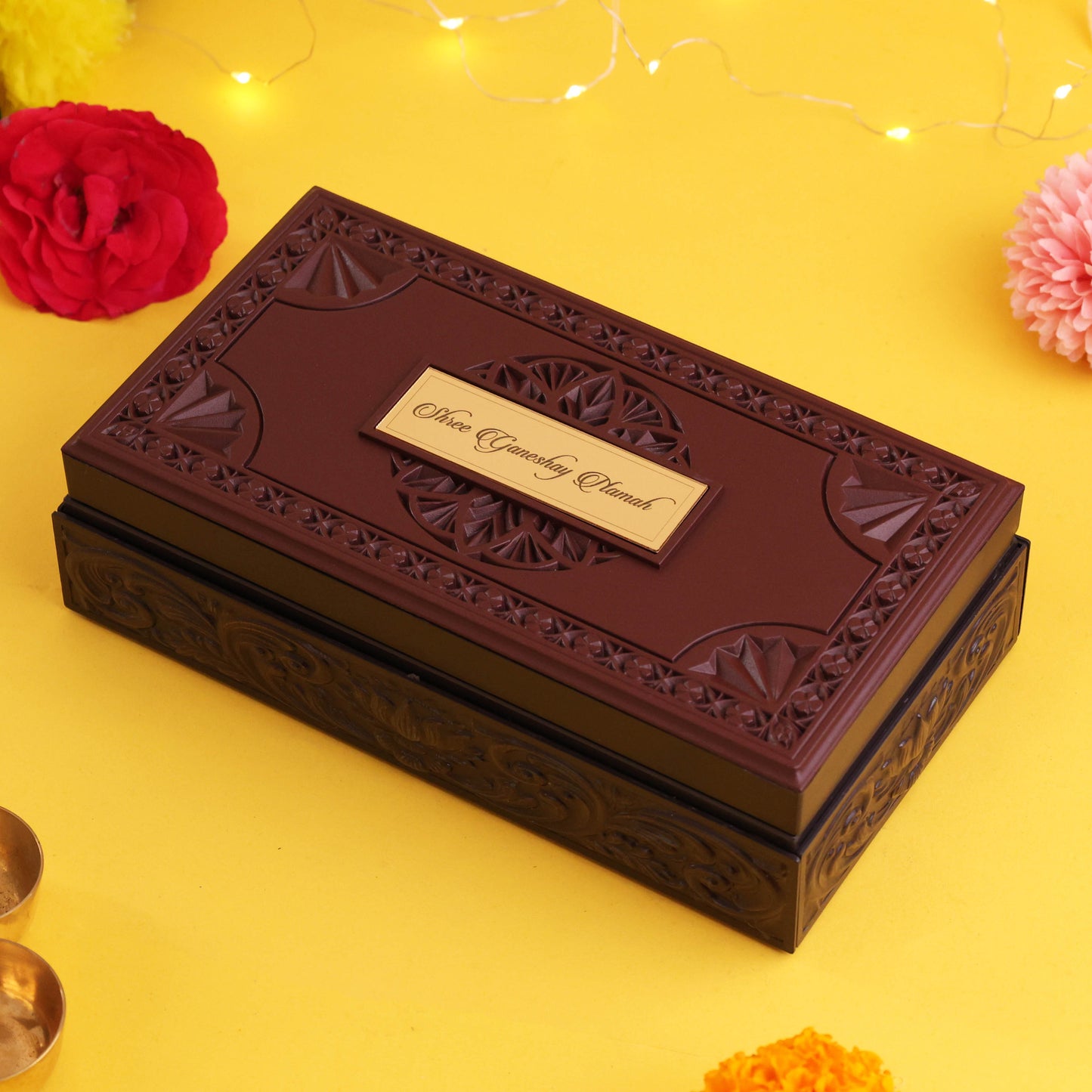 Divine 3D Siddhivinayak Ganesha Premium Gift Box – Charan Paduka & Ashtavinayak Blessings Edition