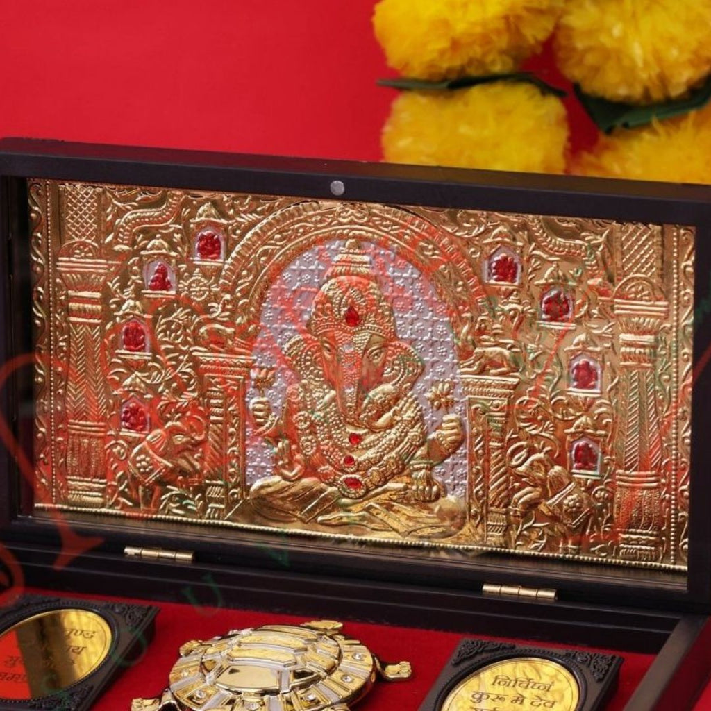 Deluxe Lord Ganesha with Vastu Tortoise in Box | Auspicious Puja & Prosperity Gift