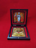 Yantram 3D Jalaram Bapa Charan Paduka Frame Box Pocket Temple | Premium Devotional Frame with Golden Paduka | Home Temple Decor, Pooja Room Decoration, Spiritual Gift for Home & Office