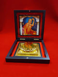 Yantram 3D Gajanan Maharaj Charan Paduka Frame Box Pocket Temple | Premium Devotional Frame with Golden Paduka | Home Temple Decor, Pooja Room Decoration, Spiritual Gift for Home & Office