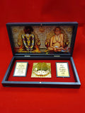 Humsafar 3D Swami Samarth & Shankar Maharaj Charan Paduka Frame Box Pocket Temple | Premium Devotional Frame with Golden Paduka | Home Temple Decor, Pooja Room Decoration, Spiritual Gift for Home & Office